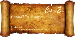 Csobán Endre névjegykártya