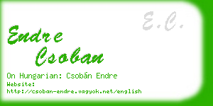 endre csoban business card